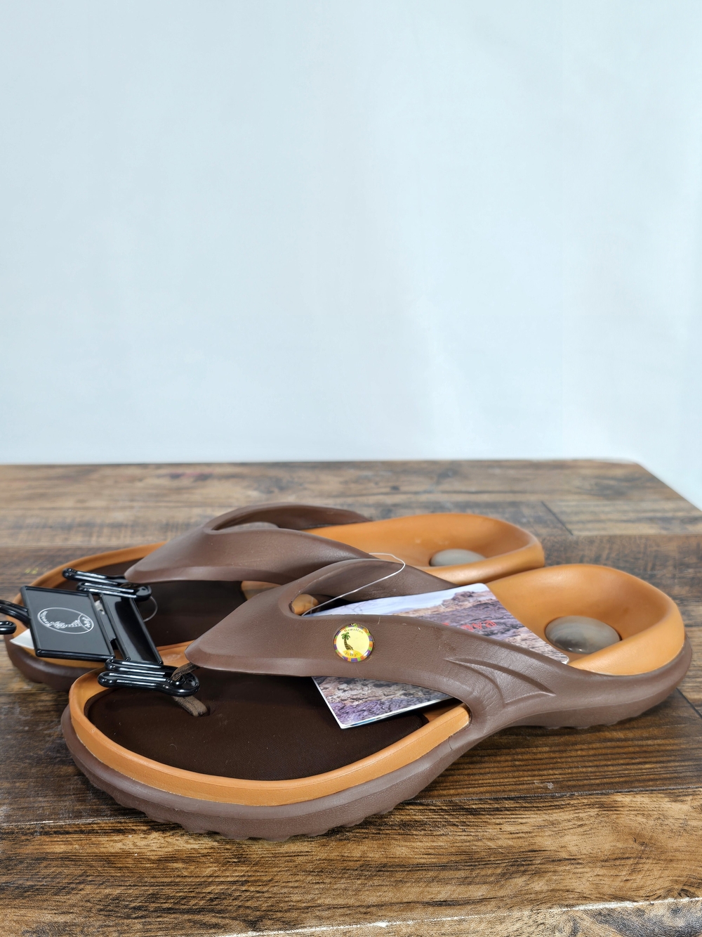 Men's Brown Slip On Men’s Flip Flop Sandals Size 8